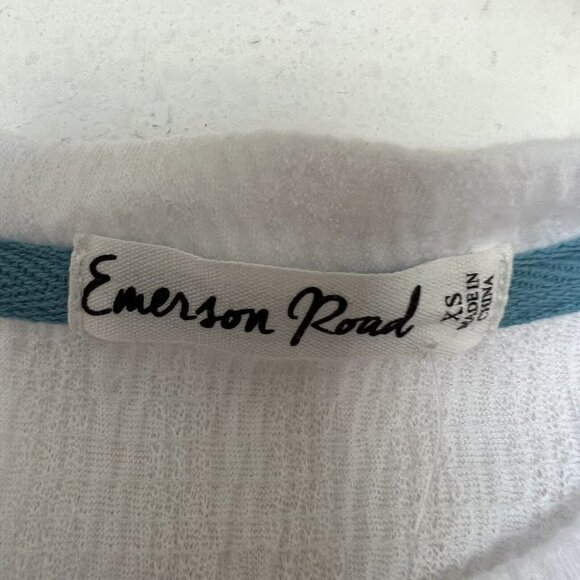 𝅺NORDSTROM embroidered Star Shirt top XSMALL Short Sleeve White - Picture 6 of 8